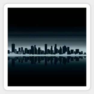 Dark city skyline design Sticker